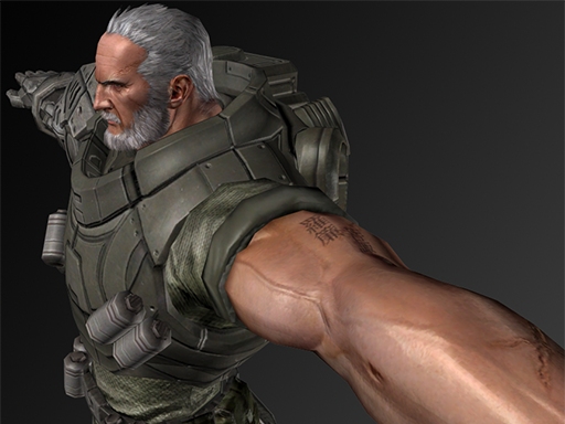 A character from Vanquish making use of new Noesis material features.
